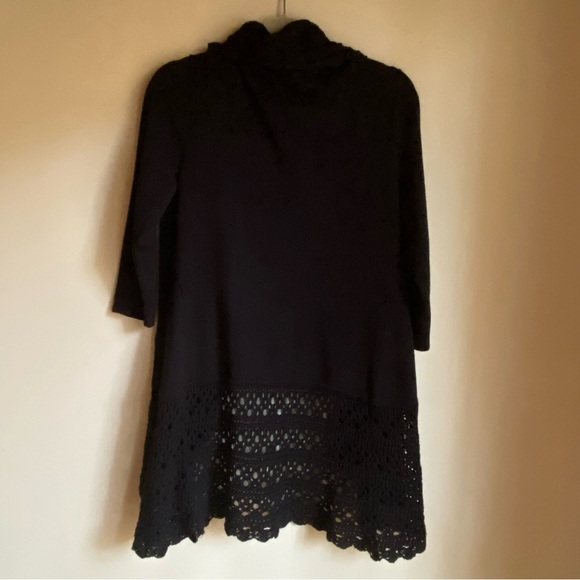 Grace Elements Crochet Collar and Hem Black Cardigan - Picture 2 of 7